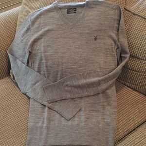 All saints men’s merino wool grey sweater